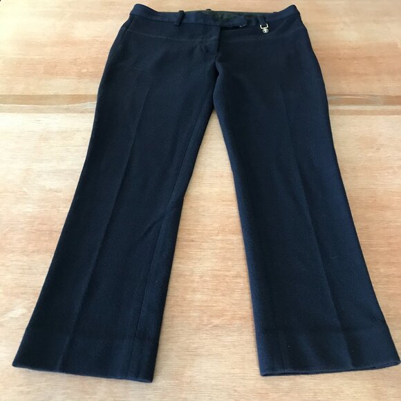 Tory Burch Pants - Tory Burch Beverly Cropped Pants Women 0 Blue Pleated Wool Blend Pocket Mid Rise